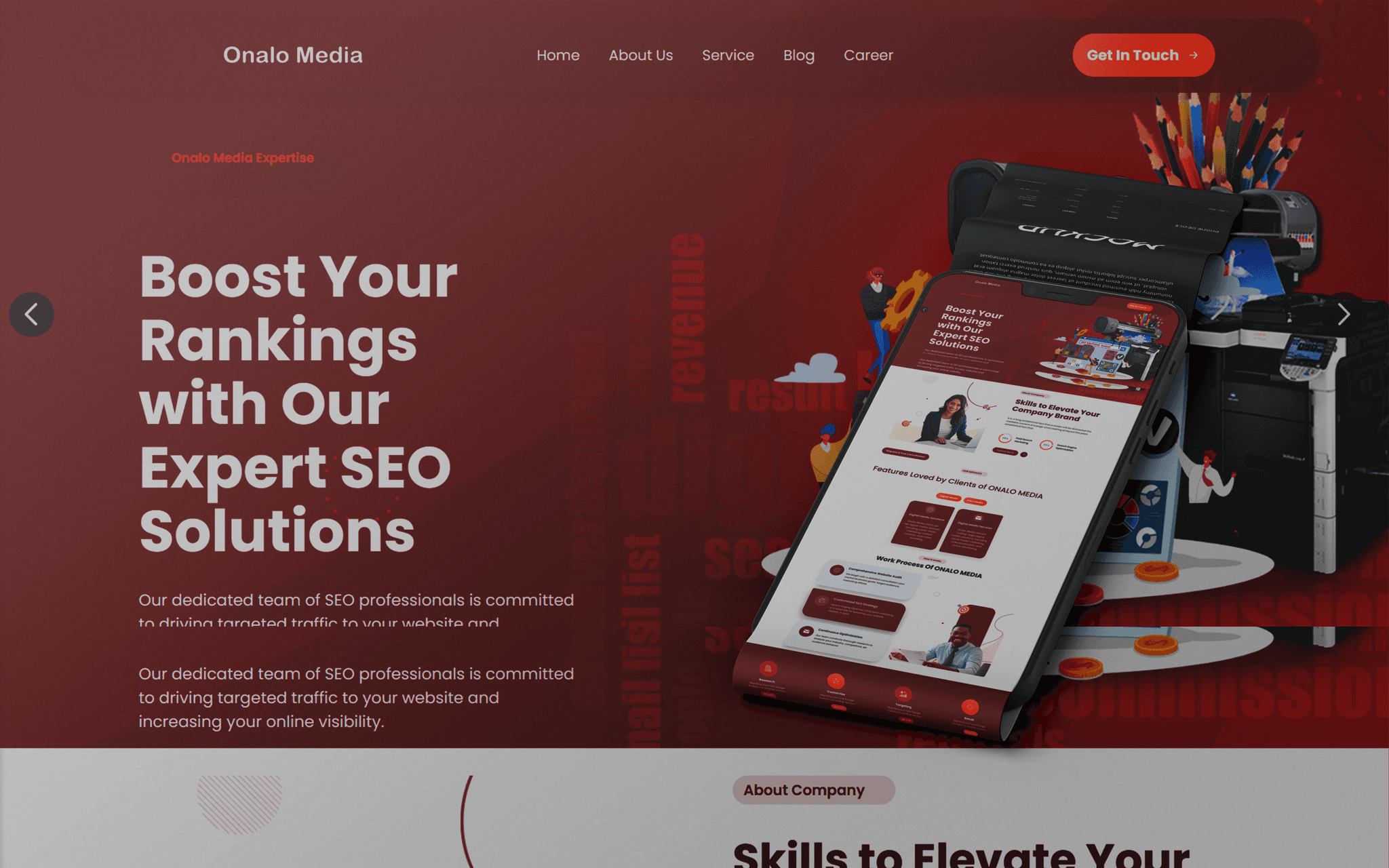 Softex Website slide