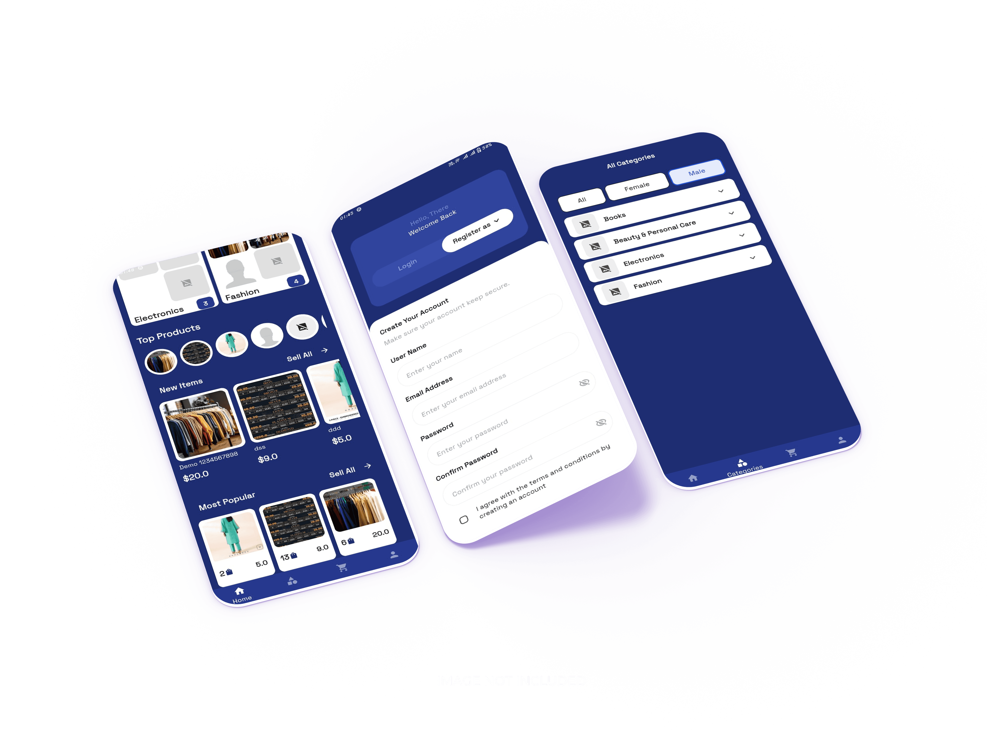 Multi-device mockup with blue accents