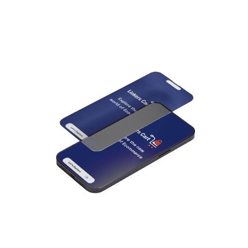 Multi-device mockup with blue accents