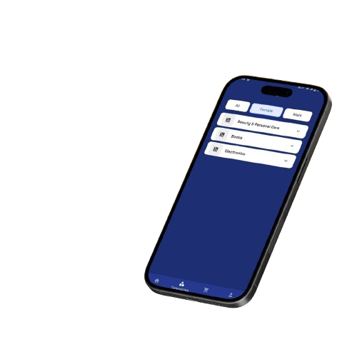 Multi-device mockup with blue accents